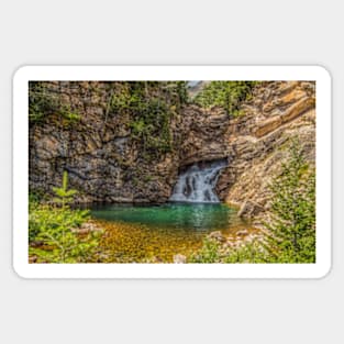 Running Eagle Falls Glacier National Park Sticker